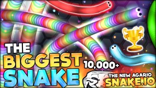 BECOMING THE BIGGEST SNAKE WITH CRAZY 9000+ MASS (SLITHER.IO / SNAKE.IO Funny Moments #2)