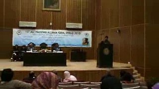 uzair khan of pieas ist position in urdu speech in allama iqbal sheild round 2 -