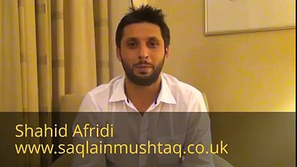 Shahid Afridi talikng about Saqlain Mushtaq Academy