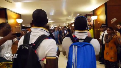 Watch West Indies DANCE and celebrate their semi win -DJ BRAVO and SAMMY