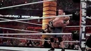 John Cena gives The Rock an Attitude Adjustment at WrestleMania 28- Slow Mo Replay -WWE SMACKDOWN