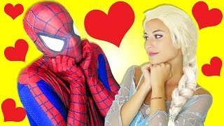 Spiderman vs Joker vs Frozen Elsa - Valentine's day - Fun Superhero Movie in Real Life