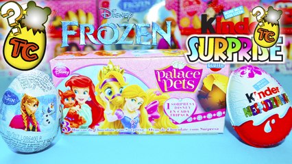 5 SURPRISE EGGS KINDER SURPRISE FROZEN DISNEY PRINCESS PALACE PETS OPENING TOYS FOR KIDS | Toy Collector