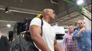 The Rock arrives and is ready to electrify at WrestleMania 32