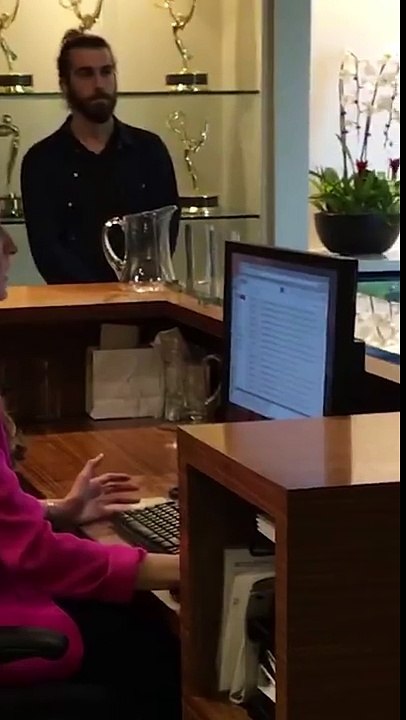 John Stamos freakout at netflix office