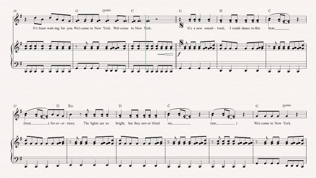 Violin - Welcome to New York - Taylor Swift Sheet Music, Chords, & Vocals