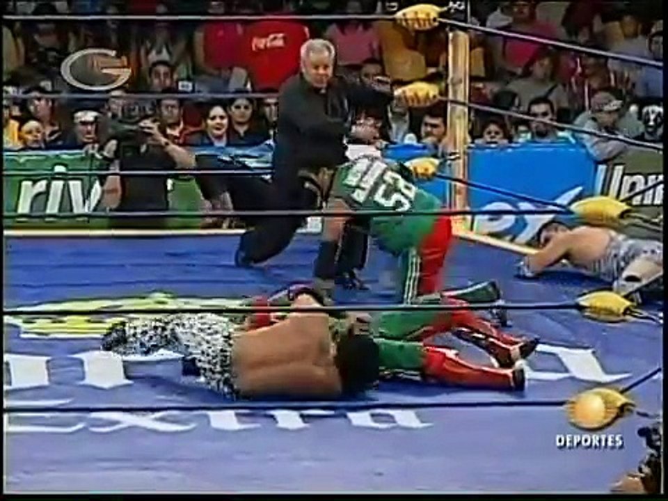 AAA-SinLimite 2009-03-04 San Luis 02 AAA Tag Team Title Contenders Match - Crazy Boy & ?ltimo Gladiador vs. Nicho el Millonario & Joe L?der