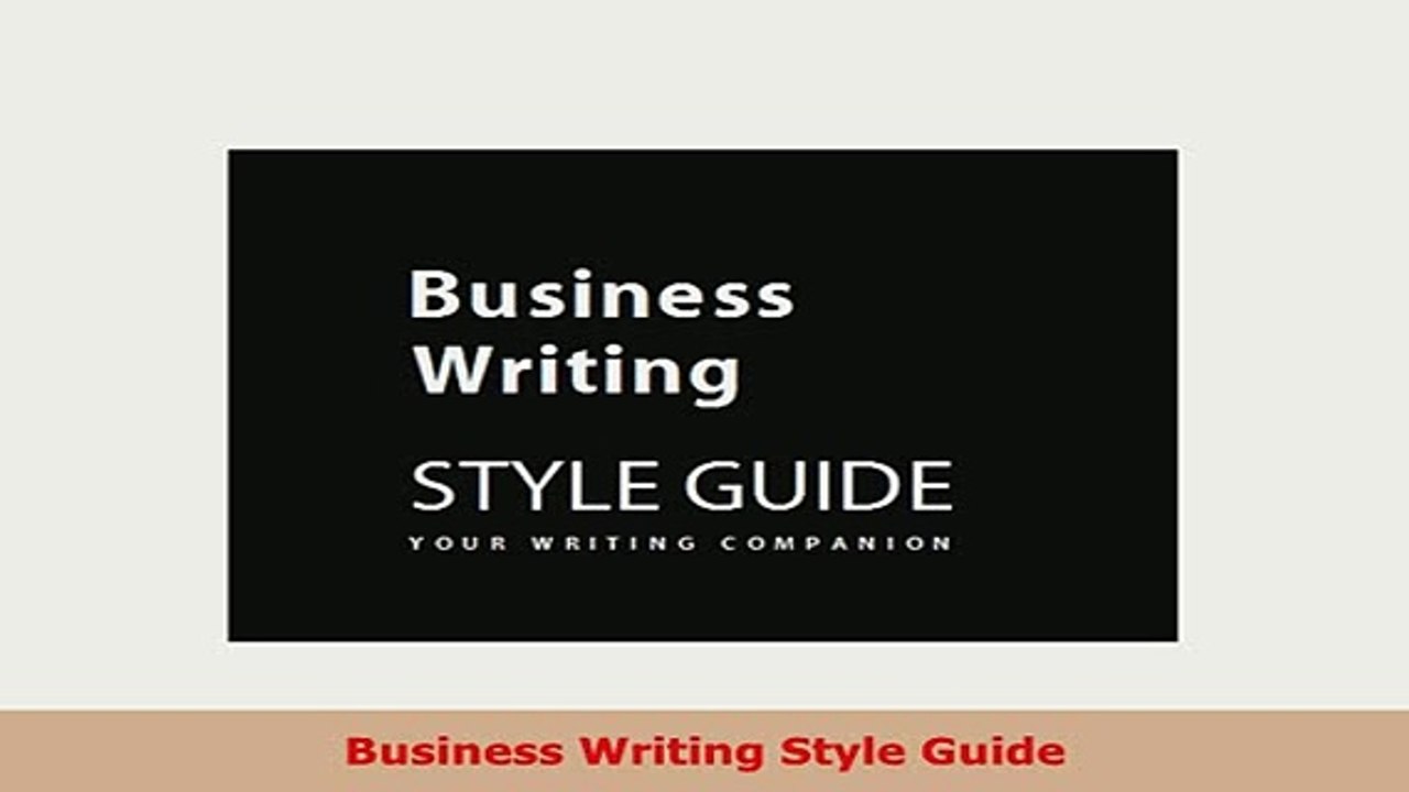 PDF  Business Writing Style Guide PDF Full Ebook