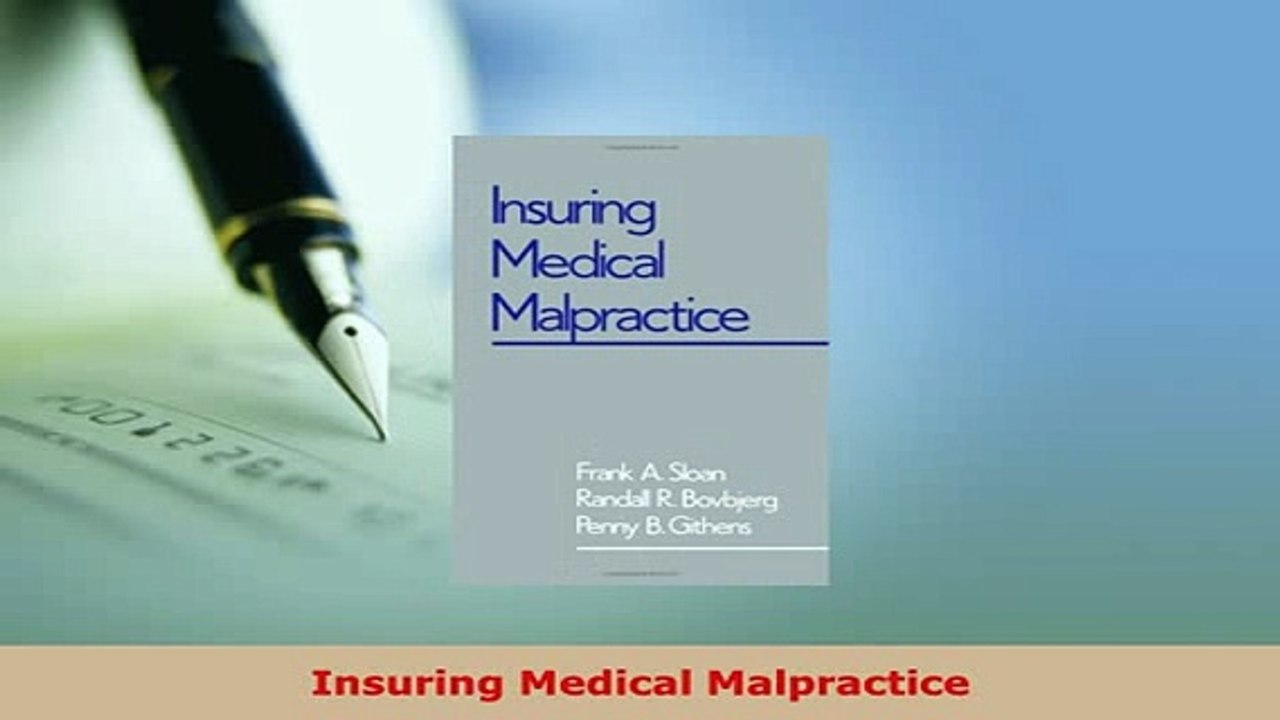 PDF  Insuring Medical Malpractice Read Online