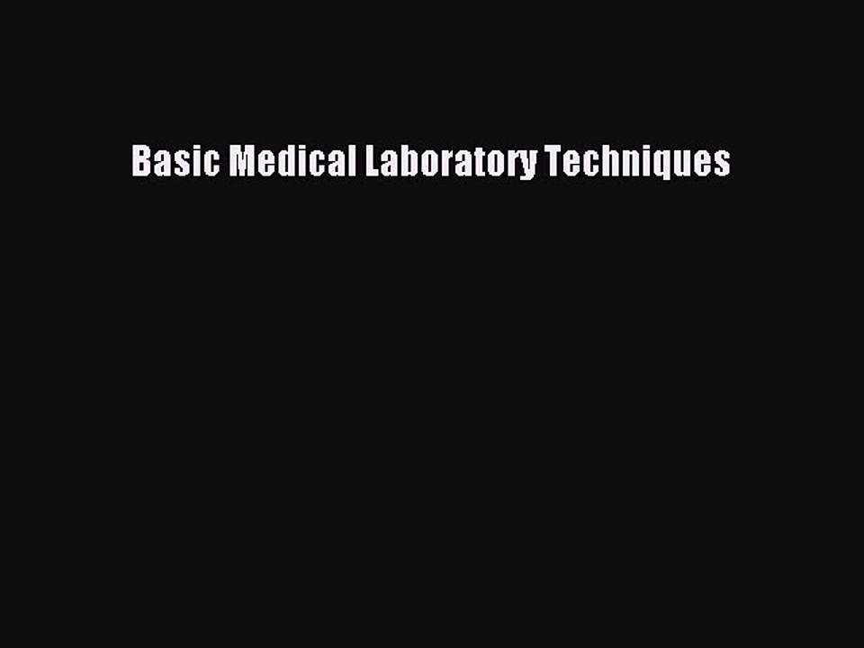 PDF Basic Medical Laboratory Techniques  Read Online