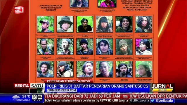 Polri Rilis DPO Kelompok Santoso