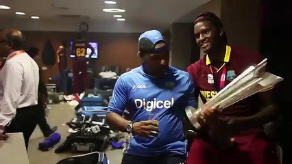 Download Video: West Indies dressing room celebrations after winning World T20 2016