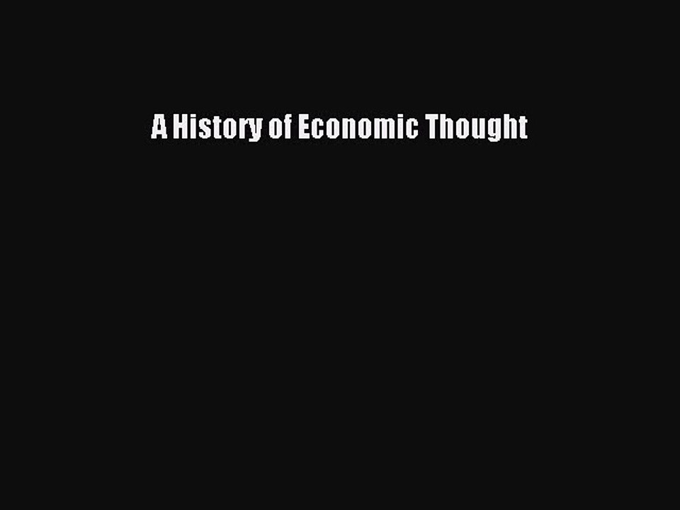 Read A History of Economic Thought Ebook Free