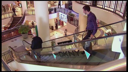 Blind Man Escalator Fail