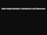 Read Input-Output Analysis: Foundations and Extensions PDF Online