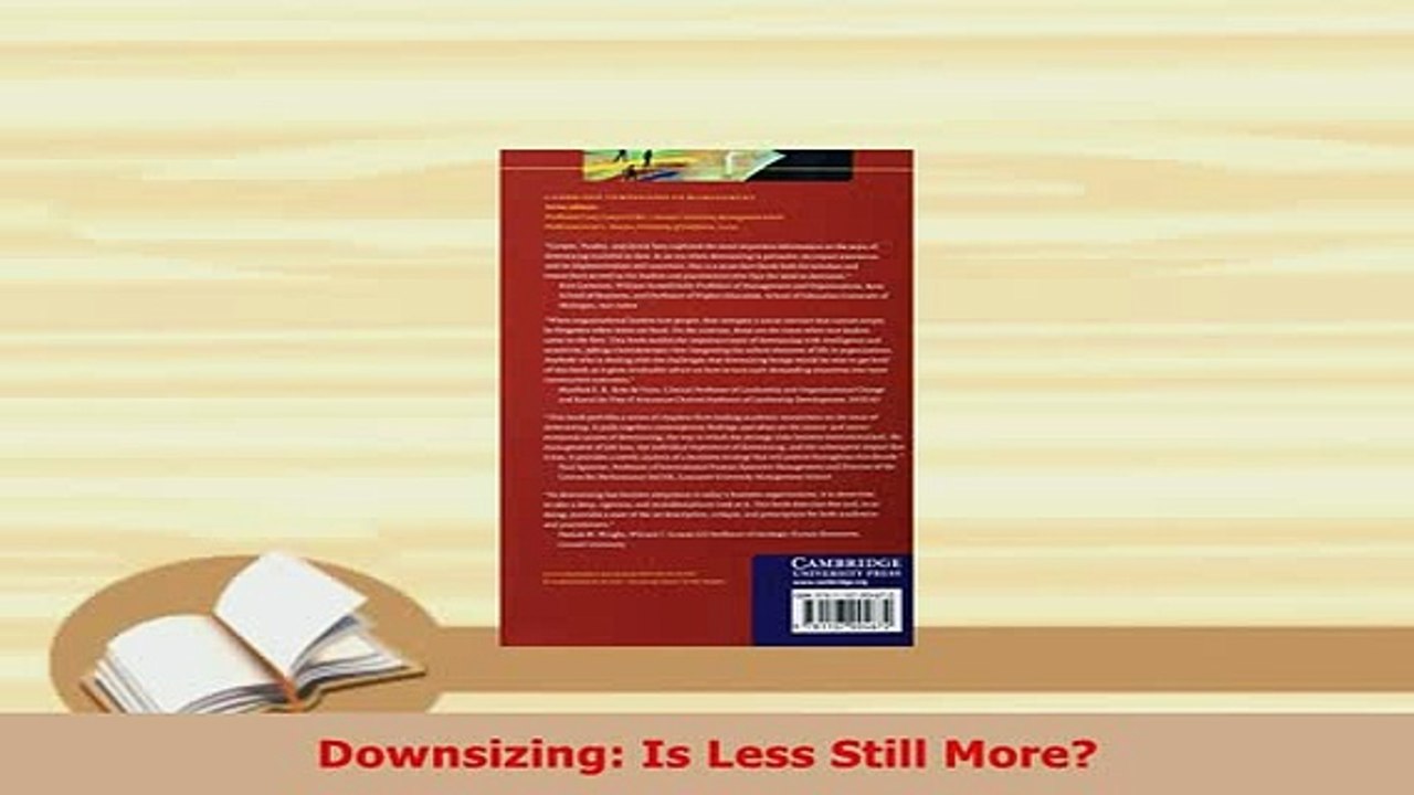 Download  Downsizing Is Less Still More Download Online