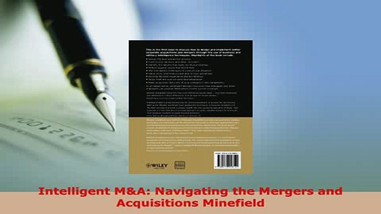 PDF  Intelligent MA Navigating the Mergers and Acquisitions Minefield PDF Online