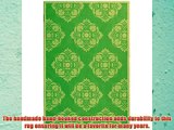 Safavieh Chelsea Collection HK359B-6 Hand-Hooked Green and Beige Wool Area Rug 6-Feet by 9-Feet