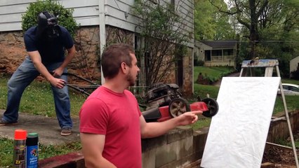 Paint can lawn mower explosion- Arts and Crafts with Uncle Rob