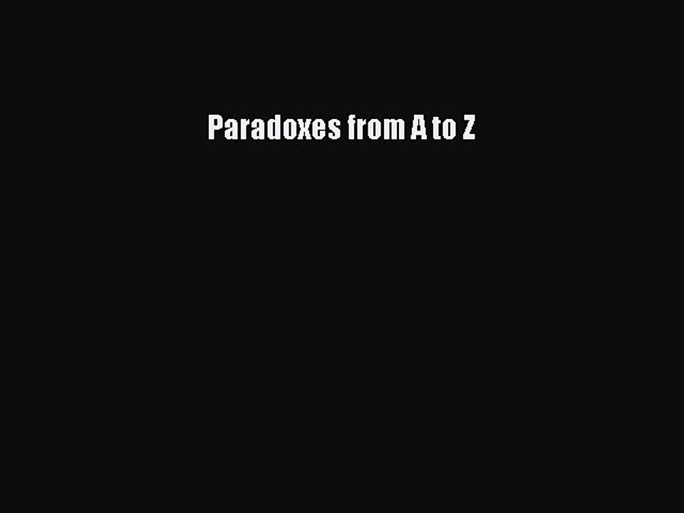 PDF Paradoxes from A to Z  EBook