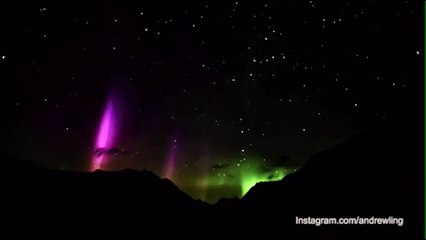 Mesmerizing footage of northern lights over National Park