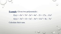 Addition of two polynomials in one variable