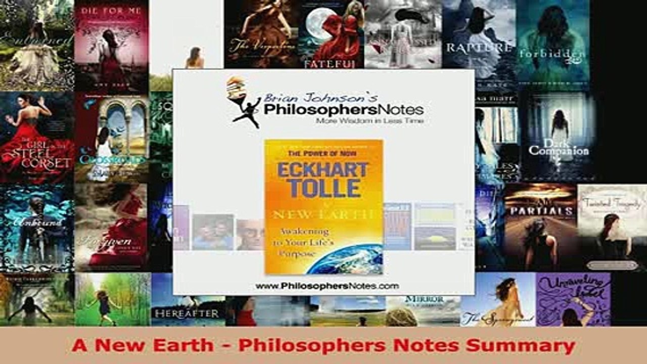 PDF  A New Earth  Philosophers Notes Summary Download Full Ebook