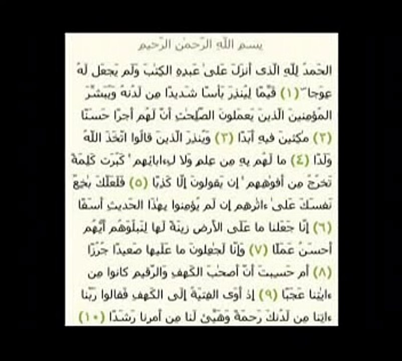 سورة الكهف اول 10 ايات بصوت رائع فارس عباد