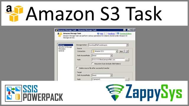 SSIS Amazon S3 Storage Task - Upload, Download, Delete and Manage S3 Files/Buckets (AWS Cloud)