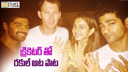 Rakul Preet Singh Mid Night Fun With Brett Lee - Filmyfocus.com