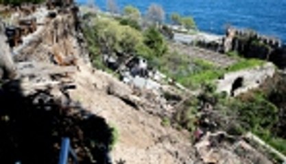 Gülhane Parkı'ndaki göçük havadan görüntülendi