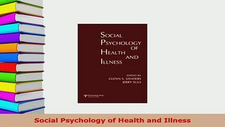 Download  Social Psychology of Health and Illness Free Books