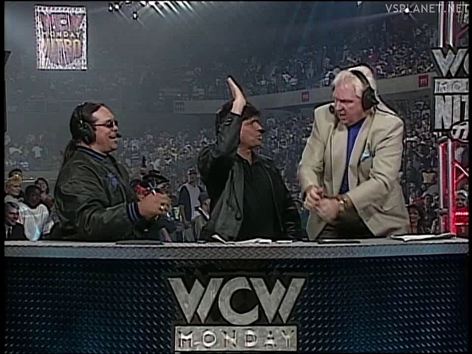 Bobby Heenan in handcuffs, WCW Monday Nitro 15.04.1996