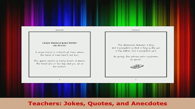 Download Teachers Jokes Quotes and Anecdotes Read Full Ebook