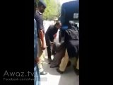 Punjab police brutally torturing a woman on road
