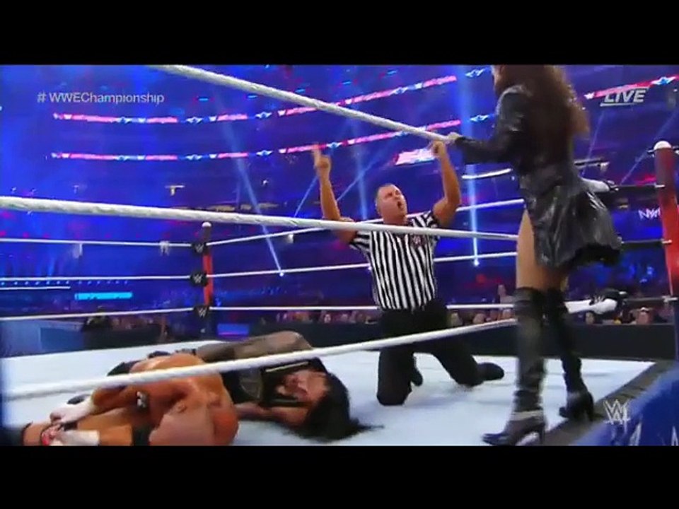 Roman Reigns spears Stephanie McMahon
