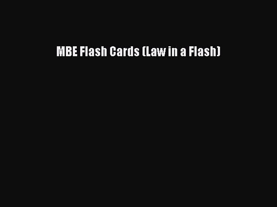 PDF MBE Flash Cards (Law in a Flash) Free Books
