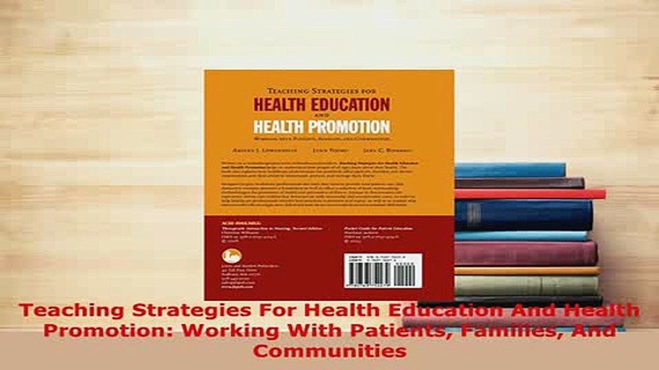 Download  Teaching Strategies For Health Education And Health Promotion Working With Patients  EBook