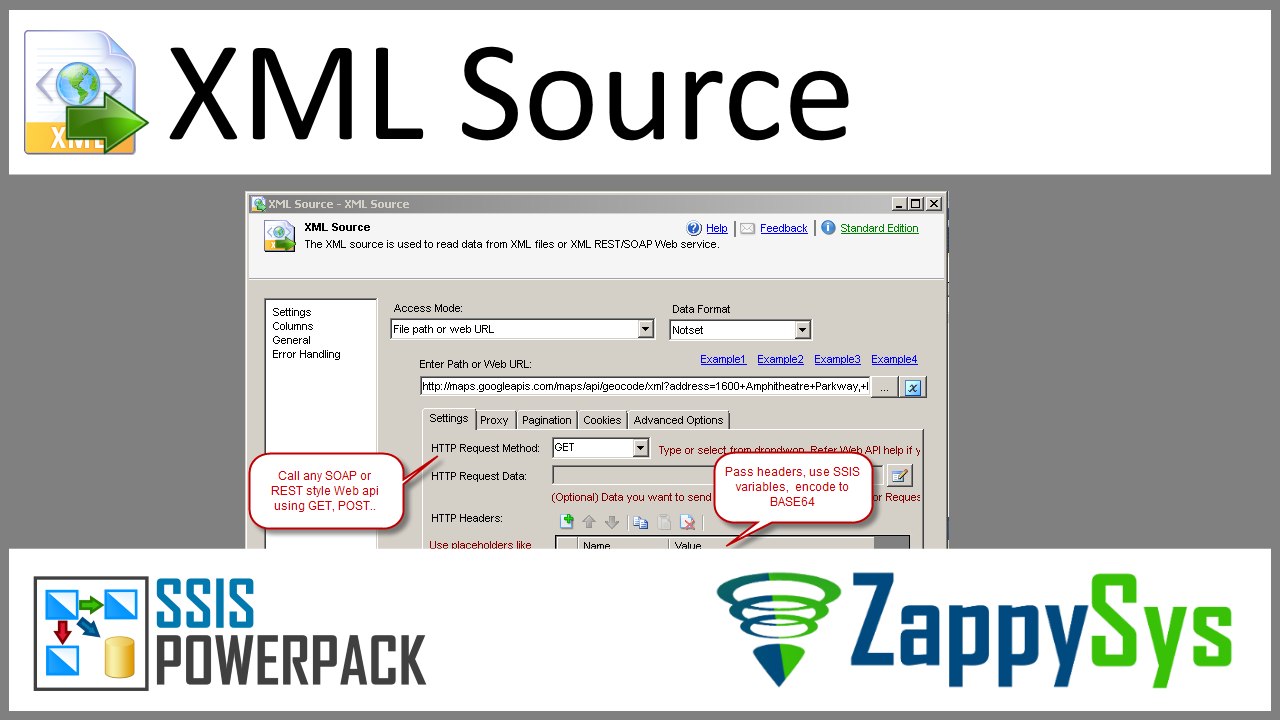 SSIS XML Source - Read from XML Files, SOAP Web Service or Consume REST API