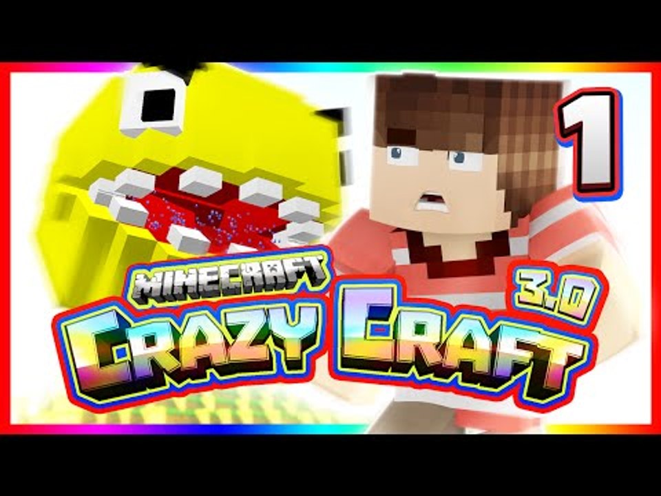 Minecraft Crazy Craft 3.0 - Ep 1 - "PACMAN ATTACK! WILLYREX! LUCKY BLOCKS! & EPIC SWORD!"