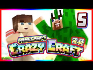 Minecraft Crazy Craft 3.0 - Ep 5 - "LITTLE LIZARD GAMING! THUNDER STAFF! LUCKY BLOCKS!"