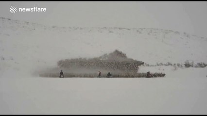 Incredible reindeer herding footage