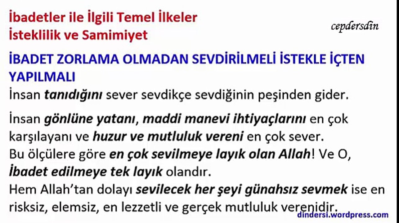 11.Sınıf 2.Ünite İbadet ilkeler faydaları - Sesli anlatım - dindersi.wordpress