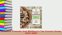 PDF  Billboard  Presents Joel Whitburns Top Country Songs 19442005 Download Online