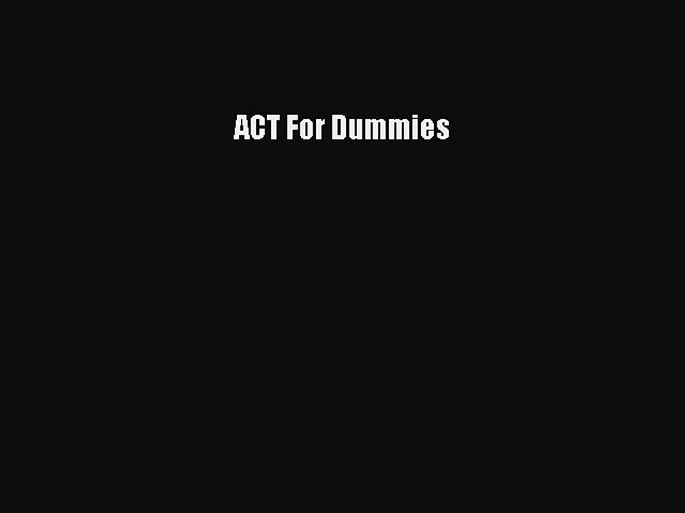 Download ACT For Dummies  EBook
