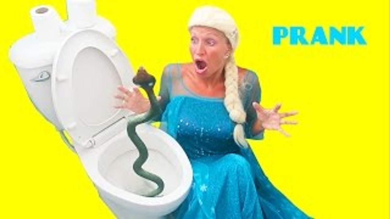 FROZEN ELSA SPIDER PRANK ON TOILET WITH SPIDERMAN - Funny Superhero Movie In Real Life