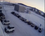 Meteor in Chelyabinsk footage captured on surveillance cameras