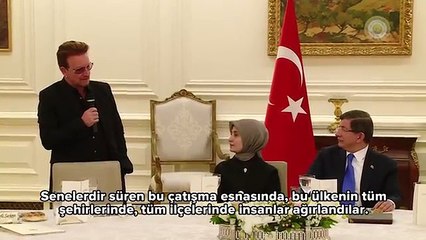 Başbakan Davutoğlu, U2 solisti Bono'yu kabul etti.