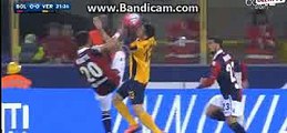 Domenico Maietta YELLOW Card Horror High Foot Foul - Bologna 0-0 Hellas Verona 04-04-2016
