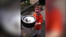 Cute Kid drinking at the Water Fountain!